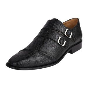GRACE Genuine Leather Oxford Style Monk Straps